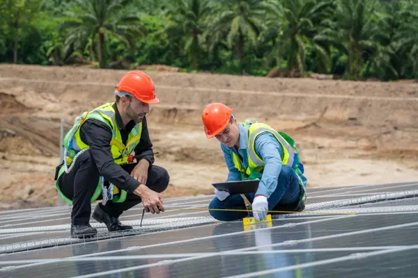 Engineers performing construction testing and QA/QC inspection